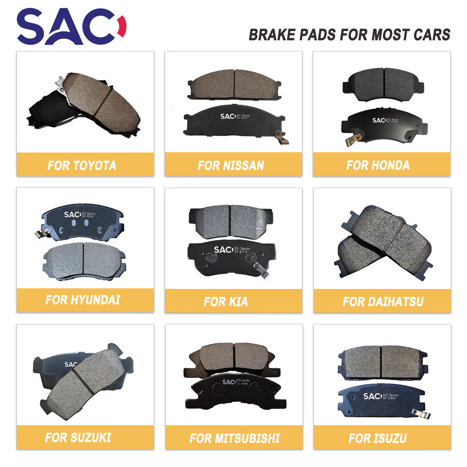 55810M55K00 55810-80J00 D430 D1110 Front Brake Pads for Suzuki SX4