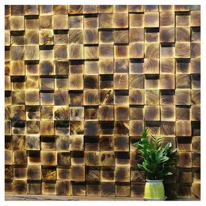 षट्कोण वर्ग लकड़ी का पैनल आंतरिक दीवार मोज़ेक टाइल 3डी पैटर्न भित्ति पृष्ठभूमि जड़ाऊ सजावट किफायती ठोस लकड़ी की पृष्ठभूमि