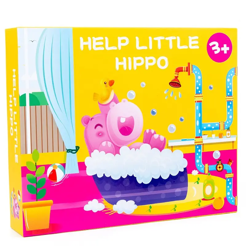 Hippo Baden Waterpijp Spel Kinderen Puzzel Concentratie Training Vroege Educatie Creatief Houten Speelgoed Baby Bordspel