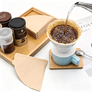 Filtres à café coniques, filtres à café en papier jetables, filtres en papier naturel pour cafetière et machine à café 100 pièces - Product Image 4