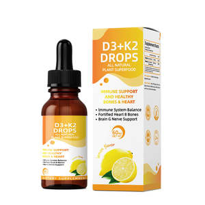 High Quality <b>Vitamin</b> D3 K2 <b>Liquid</b> Drops Oral Oil Support for Bones and Energy Levels Natural Herbal Supplement - Product Image 1
