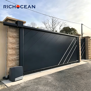 Nuevo sistema de seguridad de jardín de diseño de moda, puertas correderas de entrada de Color negro, puerta de aluminio de fácil mantenimiento personalizada - Product Image 1