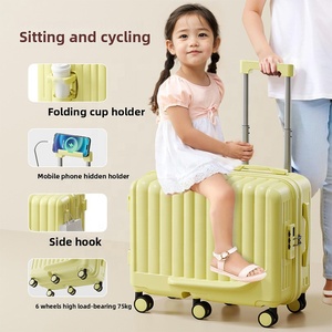 Valise à roulettes pour enfants avec roue universelle silencieuse et roulette pivotante Sacs de voyage pour enfants avec fonction de siège - Product Image 6