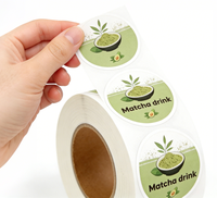 Etiquetas Redondas Autoadhesivas Personalizadas para Impresora de Etiquetas de Papel Recubierto, Etiquetas de Grado Alimenticio para Botellas de Jugo