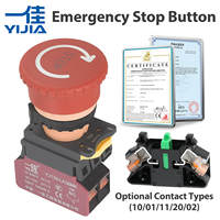 LA38MK-ZSD Botón de Emergencia con Símbolo de Parada Iluminado de 22 mm, Lámpara Roja y Verde, 250V AC/DC, Enchufe Rápido YIJIA para Electrodomésticos, 1NO1NC