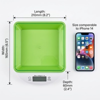 Balance de cuisine portable avec plateau amovible carré, affichage LCD, fonction tare, précise pour la pâtisserie et la préparation des repas