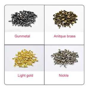 שטוח ראש פטריות עור חגורת קרפט מסמרות בגד הרבעה מתכת זוגי שווי מסמרות - Product Image 3