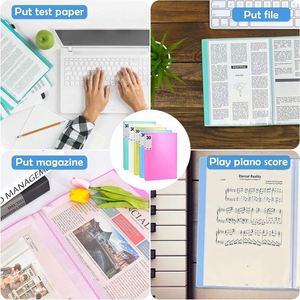 2 Pack A4 Plastic Sleeves 60 Pocket Bound Presentation Binder Presentation Book Art Portfolio <b>Folder</b> Sheet Protector <b>Display</b> Boo - Product Image 6