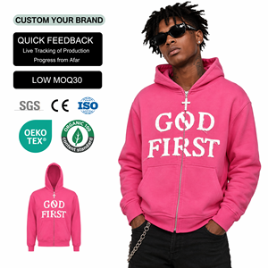 Premium 500 GRAMS Zip Up Customized Pattern Printing Qualified Factory Strict Inspection Mens Hoodies for Sportswear - Product Image 1