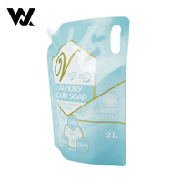 Emballage en doypack plastique personnalisé avec impression de marque, poche à bec verseur pour lessive, liquide vaisselle, savon