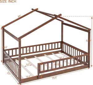<span class=keywords><strong>Lit</strong></span> <span class=keywords><strong>Montessori</strong></span> en bois massif avec <span class=keywords><strong>tiroir</strong></span> de rangement convertible et barrière de sécurité pour enfants, design <span class=keywords><strong>Montessori</strong></span>, respectueux de l'environnement - Product Image 4