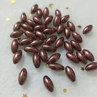 Perles en plastique ABS Imitation ovale, vente en gros, 6*12mm, 50 pièces, Imitation de perles pour décoration DIY