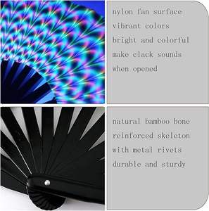 Abanico de Mano de Plástico Ecológico Pintado con Efecto UV de 13 Pulgadas, Marca Guansen, para Baile y Regalos Publicitarios - Product Image 4