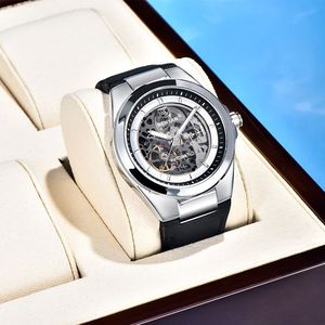Montre mécanique pour homme Benyar, squelette, automatique, boîtier en alliage, boucle en acier inoxydable, étanche 50 m - Product Image 4