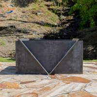 Rangement, cheminée, brûleurs à bois et foyer en acier Corten