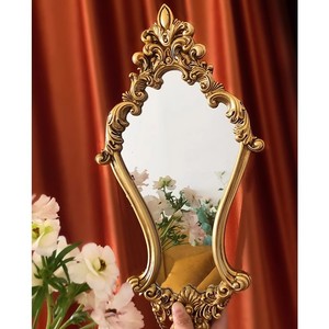 Vintage Carved Beauty <b>Mirror</b> Antique Light Luxury Wall Hanging European Style <b>Mirror</b> <b>Makeup</b> <b>Mirror</b> Combination Wall Decoration - Product Image 2