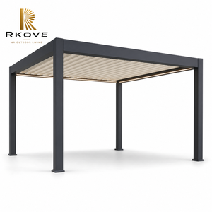 Gazebo Bioclimático Moderno de Aluminio RKOVE RK-S2 con Techo de Láminas Ajustables para Hoteles, Resorts y Comedores en Viñedos Privados - Product Image 6