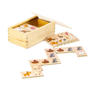 Puzzle en bois à motif <span class=keywords><strong>de</strong></span> dominos pour enfants, 2021 animaux, jeux pour les petits, offre spéciale - Product Image 3