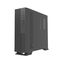 Boîtier d'ordinateur de taille moyenne Mini-ITX noir en SPCC de 0,55 mm pour carte mère MicroATX avec compatibilité bureau