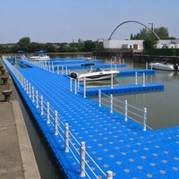 Plataforma Flotante Modular Cuadrada Azul de PE, en Oferta, para Muelle Flotante y Puente Flotante
