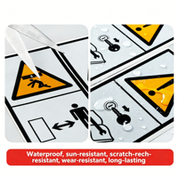 Autocollant réfléchissant personnalisé Honli Factory, étanche, en PVC de qualité ingénierie, pour usage agricole, étiquette d'avertissement de sécurité, signalisation pour machines et camions