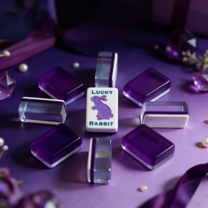 Fichas de Mahjong Americanas Transparentes de Color Morado, Fichas de Conejo de la Suerte de Acrílico de 3 Capas, Fichas Joker para Regalos de Navidad, Halloween y Festividades - Product Image 1
