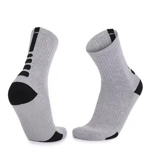 Chaussettes de sport personnalisées en coton respirant pour hommes, chaussettes épaisses pour sports de plein air, basket-ball, cyclisme, chaussettes personnalisées avec logo