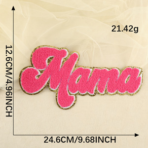 Parches bordados para el Día DE LA Madre con purpurina, Parche de chenilla para planchar en la ropa - Product Image 2