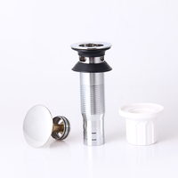 PPW CM1304A Accessoire de vidange escamotable moderne en acier inoxydable poli à connexion par vis, avec filtre en cuivre, écologique et anti-corrosion