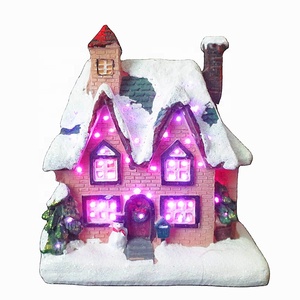 Stile europeo Micro paesaggio resina musica luminosa piccola casa decorazione della casa Desktop natale vestire ornamenti - Product Image 5