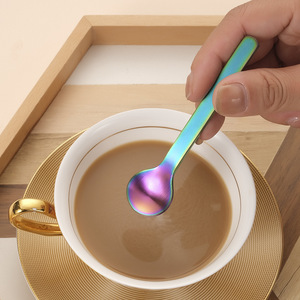 Cucharas de café Espresso Demitasse negro mate Mini cucharas de azúcar de 4 pulgadas de pulido satinado de acero inoxidable - Product Image 6