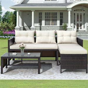 Hiện đại ngoài trời ba mảnh giản dị bàn trà mây Ghế kết hợp cho sân vườn sân thượng biệt thự bền - Product Image 1