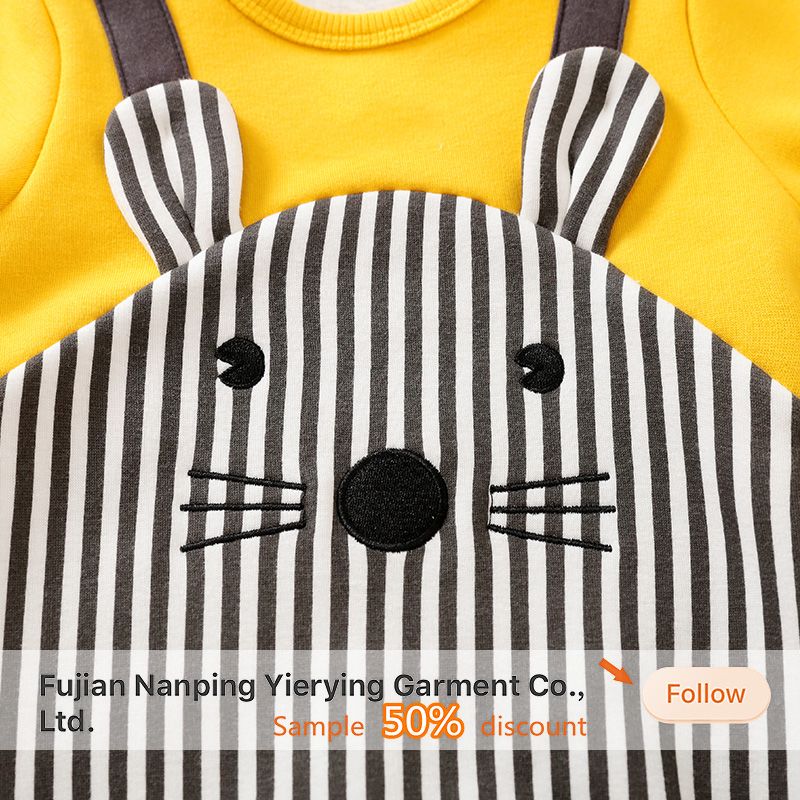 ORANGLES Factory Custom Warm Fluff Lined Baby Romper – 100% Cotton Long Sleeve Newborn Infant Clothes for Autumn & Spring - angled perspective - Image 4 of 4 | excellent for daily use | New York | Free Shipping ORANGLES