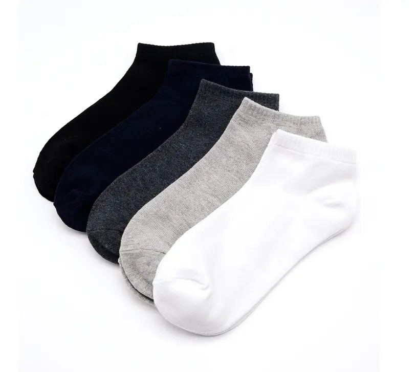 Men's plus size socks 100% cotton spring and summer sports 44-48 plus size boat socks 500pairs customize paper card
