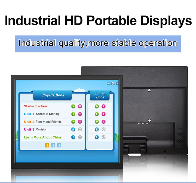 17 Inch Plastic Case Rear View LCD Monitor 1280x1024 5:4 with Non-Touch BNC/VGA/HD-MI LED Backlit Industrial TFT Display