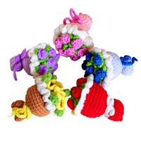 Nouveaux Boutons de Manchette Sportifs et Mignons en Crochet Motif Fruits (Kaki et Fraise) – Breloques pour Voiture et Sac – Quatre Saisons