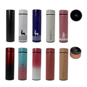 Bouteille d'eau intelligente en acier inoxydable à isolation sous vide avec affichage LED de la température, logo personnalisé et filtre intégré. - Product Image 1