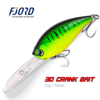 FJORD personnalisé 23g 70mm eau salée plongée profonde basse leurre manivelle appât pour pêche à la traîne méné leurre