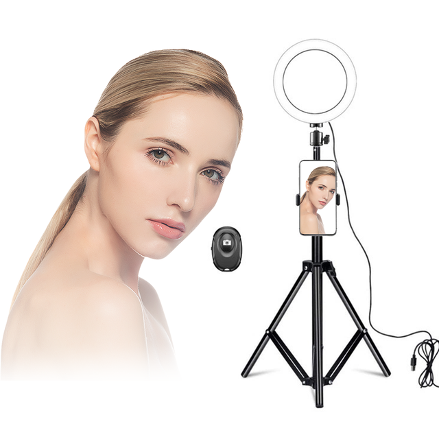 8'' 10" Selfie Ring Light with Extendable Tripod Stand Flexible Phone Holder Led Ring Light for Live Stream