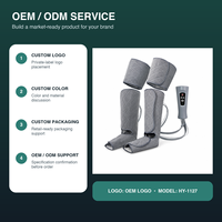 Masseur de jambes à air compressé chauffant, bottes de récupération sportive avec 4 modes et 4 intensités pour les pieds, les mollets et les cuisses
