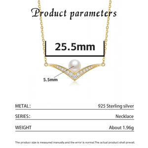 Collar de Plata S925 con Perla de Agua Dulce en Forma de Corazón, Colgante con Circonitas, Joyería Elegante, Regalo Romántico para Mujer - Product Image 6