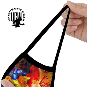 Bandana en coton biologique UNIQUE, sangle réglable douce, respectueuse de la peau, imprimé personnalisé, couvre-visage 22x22 pouces pour le sport, multifonction - Product Image 5
