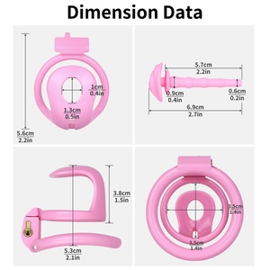 Male Erotic SM Resin Chastity Cage Compatible with Catheters <b>18</b>+ Penis Cage for Male Chastity Restraint BDSM Accessory - Product Image 4