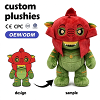 Peluche Monstre Ronde Personnalisée à l'Expression Féroce – Jouet de Collection Amusant pour les Fans de Jeux et d'Horreur