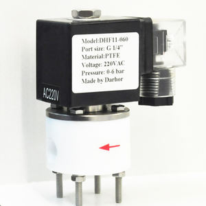 Válvula de solenoide química de PTFE resistente a la corrosión normalmente cerrada de 2 vías Darhor para ácido acético - Product Image 4