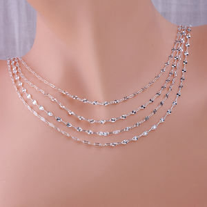 गर्म बिक्री 14k सोने से भरा हुआ 2.5 मिमी स्पार्कल लिप चेन स्थायी लिंक चेन स्थायी लिंक चेन - Product Image 6