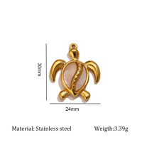 Breloques Bohème en Acier Inoxydable Plaqué Or Série Océan - Étoile de mer, Coquillage, Conque, Poisson, Pendentif Feuille pour Accessoires de Bijoux DIY