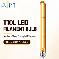 Ampoule tubulaire longue à filament LED rétro E26 E27, verre ambré 2200K, pour usage résidentiel et paysager, certifiée UL CE UKCA, directement de l'usine