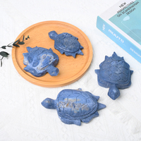 Venta al por Mayor de Nuevas Tortugas de Cristal Talladas a Mano, Animales de Cristal de Jade Coral Azul para Decoración