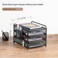 Organizador de Escritorio de Metal Forjado de 2-4 Niveles con Malla Metálica, Bandeja para Documentos y Portalápices DIY